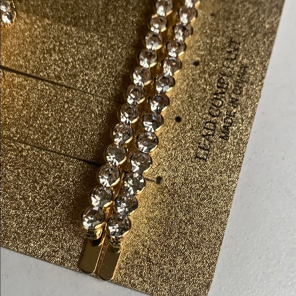 Hair pins pearl gold stones Floral Bridal party - Picture 9 of 14